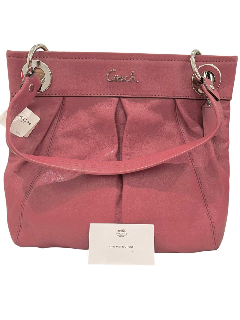 Coach Ashley Leather Hippie Hobo Bag Geranium and Ginger Beet  (F17605) NWT